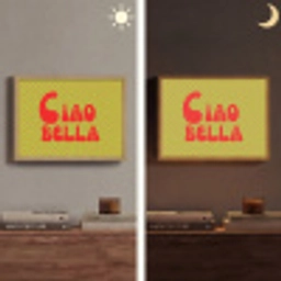 Ciao bella - Rood - Groen - Stippen Light Box met batterij (Wandlamp) middel -sfeer3