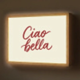 Ciao bella - Rood - Wit - Minimalistisch Light Box met batterij (Wandlamp) middel -z3d_website