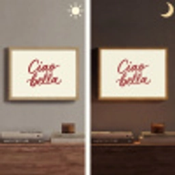 Ciao bella - Rood - Wit - Minimalistisch Light Box met batterij (Wandlamp) middel -sfeer3