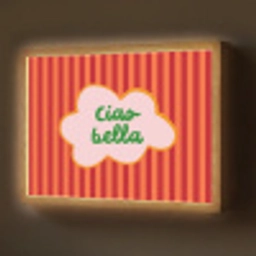 Ciao bella - Tekstwolk - Strepen - Oranje Light Box met batterij (Wandlamp) middel -z3d_website