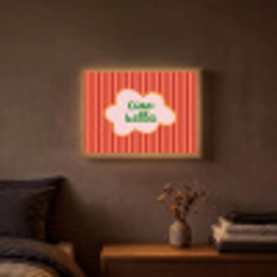 Ciao bella - Tekstwolk - Strepen - Oranje Light Box met batterij (Wandlamp) middel -sfeer4