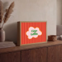 Ciao bella - Tekstwolk - Strepen - Oranje Light Box met batterij (Wandlamp) middel -sfeer2