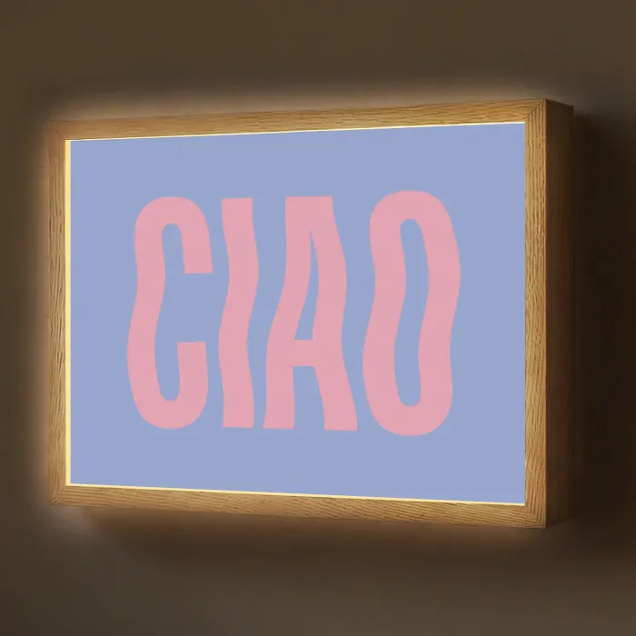 Ciao - Roze - Blauw - Golvend Light Box met batterij (Wandlamp) middel -z3d_website