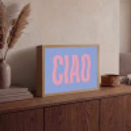 Ciao - Roze - Blauw - Golvend Light Box met batterij (Wandlamp) middel -sfeer2