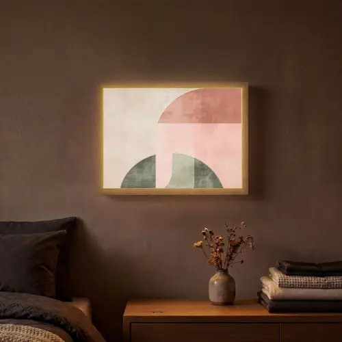 Cirkel - Abstract - Roze Light Box met batterij (Wandlamp) middel -sfeer4