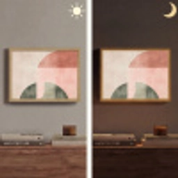 Cirkel - Abstract - Roze Light Box met batterij (Wandlamp) middel -sfeer3