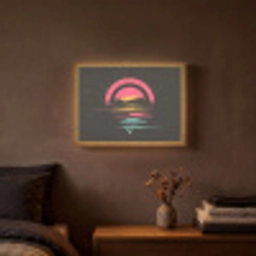 Cirkel - Abstract - Roze Light Box met batterij (Wandlamp) middel -sfeer4