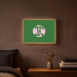 Cirkel - Roze - Tekst - Art Light Box met batterij (Wandlamp) middel -sfeer4