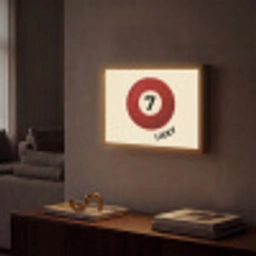 Cirkel - Zeven - Lucky - Rood Light Box met batterij (Wandlamp) middel -sfeer1