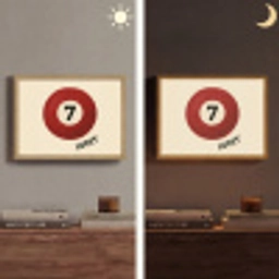Cirkel - Zeven - Lucky - Rood Light Box met batterij (Wandlamp) middel -sfeer3