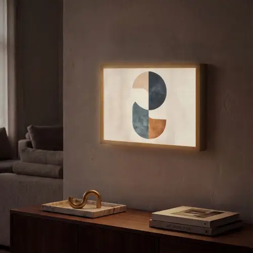 Cirkels - Abstract - Kleurrijk Light Box met batterij (Wandlamp) middel -sfeer1