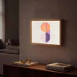 Cirkels - Abstract - Paars Light Box met batterij (Wandlamp) middel -sfeer1