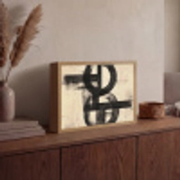 Cirkels - Balken - Zwart - Abstract Light Box met batterij (Wandlamp) middel -sfeer2