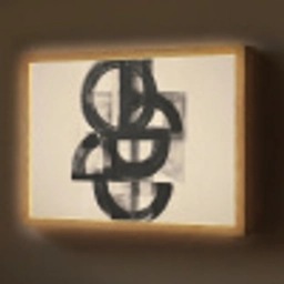 Cirkels - Lijnen - Vormen - Zwart Light Box met batterij (Wandlamp) middel -z3d_website