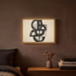 Cirkels - Lijnen - Vormen - Zwart Light Box met batterij (Wandlamp) middel -sfeer4