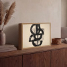 Cirkels - Lijnen - Vormen - Zwart Light Box met batterij (Wandlamp) middel -sfeer2