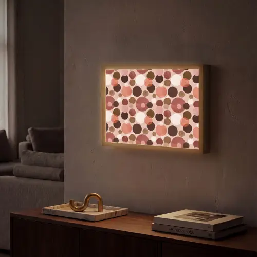Cirkels - Modern - Kleurrijk Light Box met batterij (Wandlamp) middel 907 -sfeer1