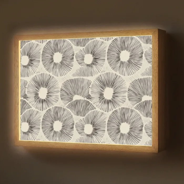 Cirkels - Patroon - Zwart Light Box met batterij (Wandlamp) middel 907 -z3d_website