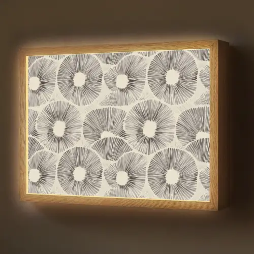 Cirkels - Patroon - Zwart Light Box met batterij (Wandlamp) middel 907 -z3d_website