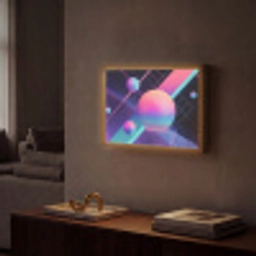Cirkels - Vlakken - Abstract - Blauw Light Box met batterij (Wandlamp) middel -sfeer1