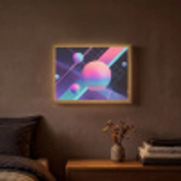 Cirkels - Vlakken - Abstract - Blauw Light Box met batterij (Wandlamp) middel -sfeer4