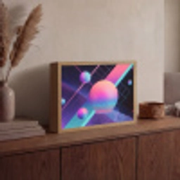 Cirkels - Vlakken - Abstract - Blauw Light Box met batterij (Wandlamp) middel -sfeer2