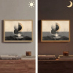 Cirkels - Schaduw - Abstract Light Box met batterij (Wandlamp) middel -sfeer3