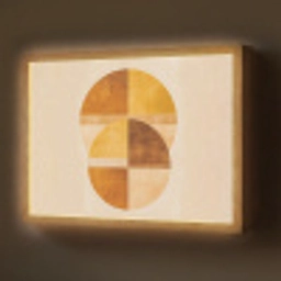 Cirkels - Geel - Minimalistisch Light Box met batterij (Wandlamp) middel -z3d_website
