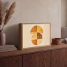 Cirkels - Geel - Minimalistisch Light Box met batterij (Wandlamp) middel -sfeer2