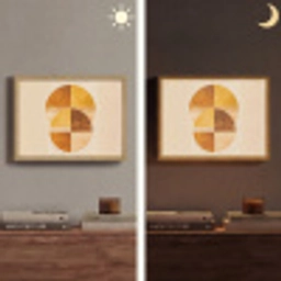 Cirkels - Geel - Minimalistisch Light Box met batterij (Wandlamp) middel -sfeer3