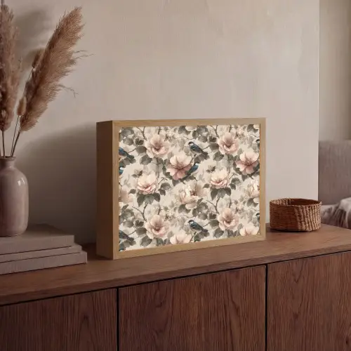 Klassiek - Vogels - Kleurrijk Light Box met batterij (Wandlamp) middel 907 -sfeer2