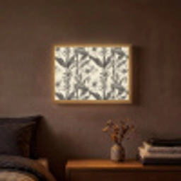 Klassiek - Botanisch - Zwart - Beige Light Box met batterij (Wandlamp) middel 907 -sfeer4