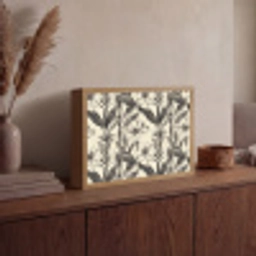 Klassiek - Botanisch - Zwart - Beige Light Box met batterij (Wandlamp) middel 907 -sfeer2