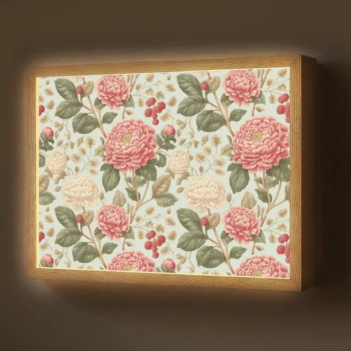 Klassiek - Botanisch - Veelkleurig Light Box met batterij (Wandlamp) middel 907 -z3d_website