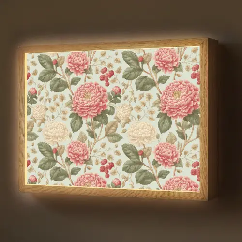 Klassiek - Botanisch - Veelkleurig Light Box met batterij (Wandlamp) middel 907 -z3d_website