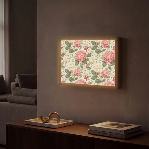 Klassiek - Botanisch - Veelkleurig Light Box met batterij (Wandlamp) middel 907 -sfeer1