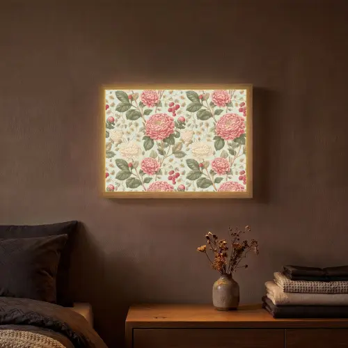 Klassiek - Botanisch - Veelkleurig Light Box met batterij (Wandlamp) middel 907 -sfeer4