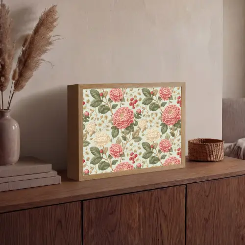 Klassiek - Botanisch - Veelkleurig Light Box met batterij (Wandlamp) middel 907 -sfeer2