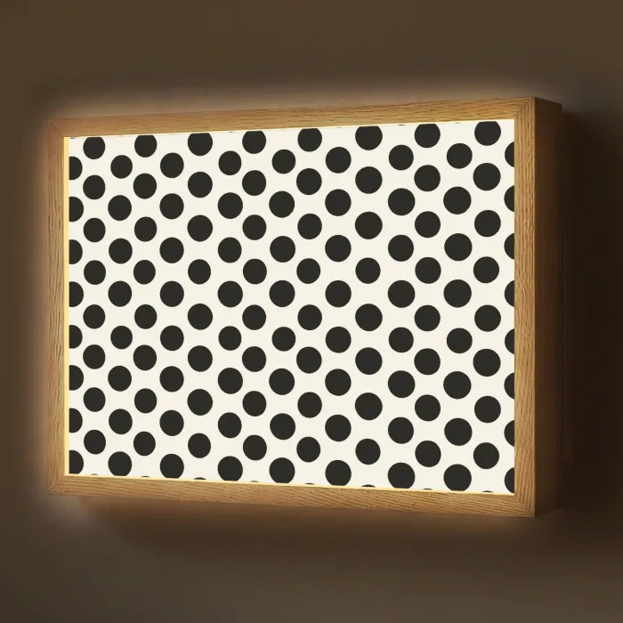 Klassiek - Stippen - Zwart Light Box met batterij (Wandlamp) middel 907 -z3d_website