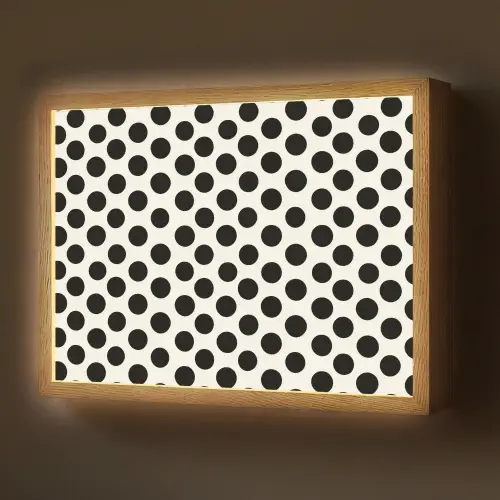 Klassiek - Stippen - Zwart Light Box met batterij (Wandlamp) middel 907 -z3d_website