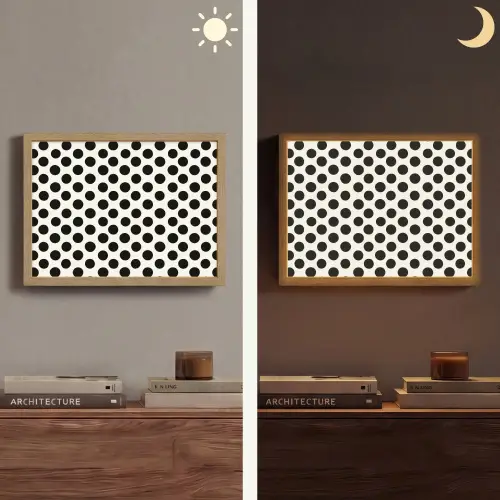 Klassiek - Stippen - Zwart Light Box met batterij (Wandlamp) middel 907 -sfeer3
