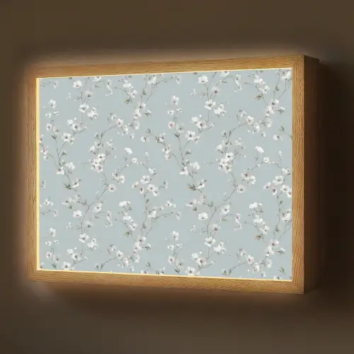 Klassiek - Bloemen - Blauw Light Box met batterij (Wandlamp) middel 907 -z3d_website