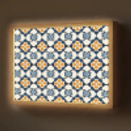Klassiek - Geometrisch - Blauw Light Box met batterij (Wandlamp) middel 907 -z3d_website