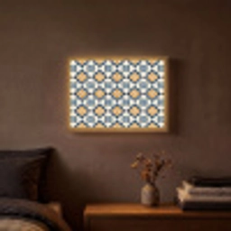 Klassiek - Geometrisch - Blauw Light Box met batterij (Wandlamp) middel 907 -sfeer4