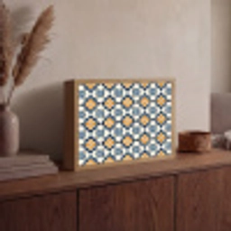 Klassiek - Geometrisch - Blauw Light Box met batterij (Wandlamp) middel 907 -sfeer2