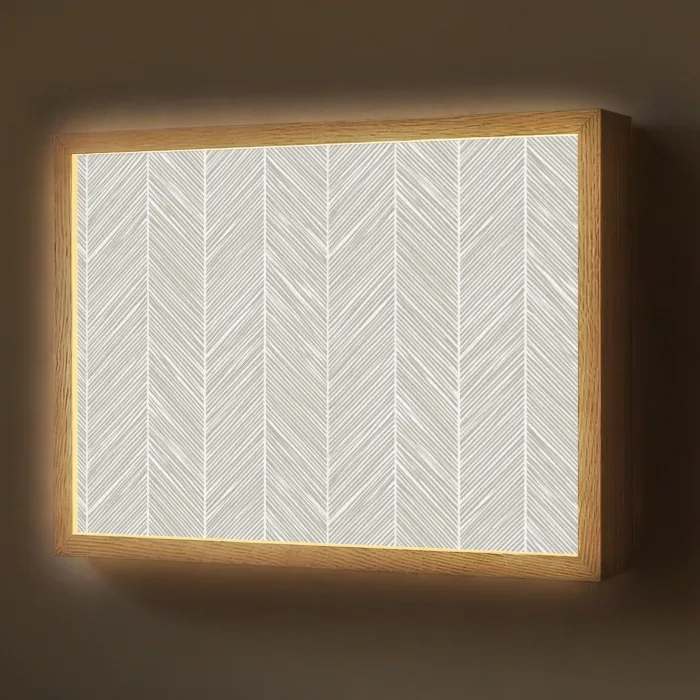 Klassiek - Visgraat - Grijs Light Box met batterij (Wandlamp) middel 907 -z3d_website