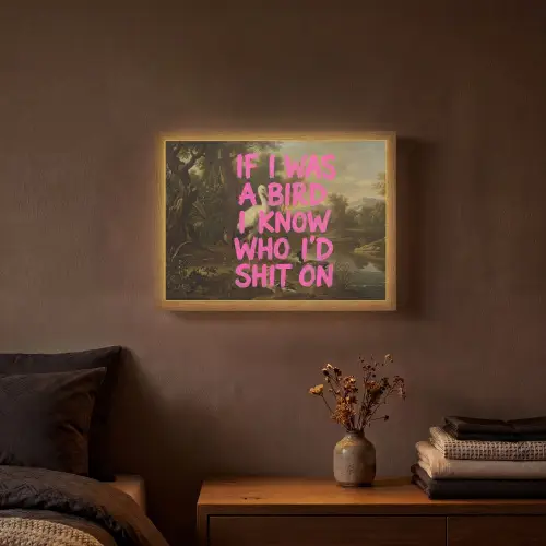 Klassiek - Humor - Roze Light Box met batterij (Wandlamp) middel -sfeer4