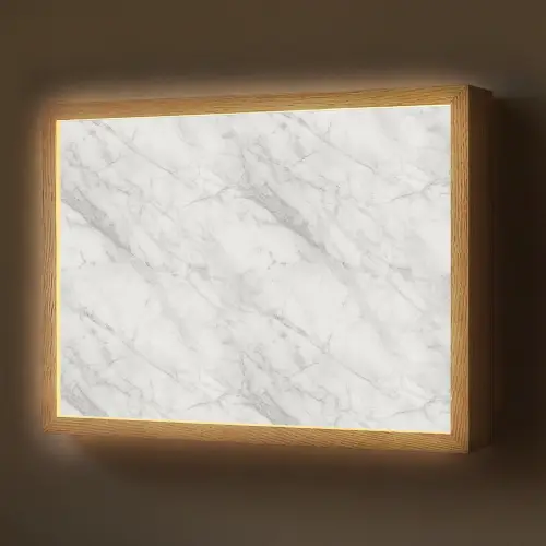 Klassiek - Marmer - Grijs Light Box met batterij (Wandlamp) middel 907 -z3d_website