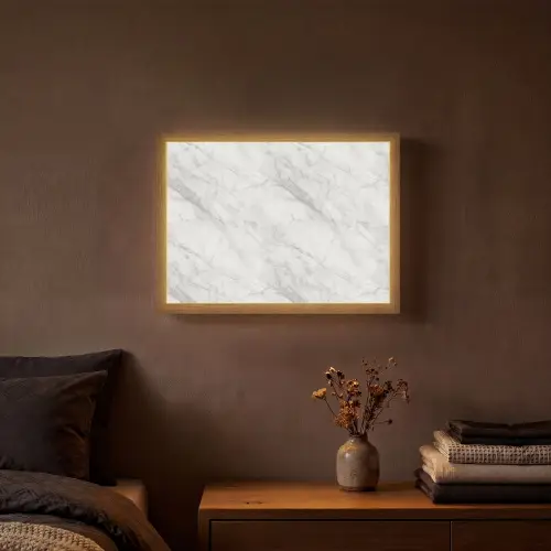 Klassiek - Marmer - Grijs Light Box met batterij (Wandlamp) middel 907 -sfeer4