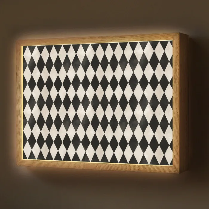 Klassiek - Patroon - Zwart Light Box met batterij (Wandlamp) middel 907 -z3d_website